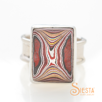 Corvette Paint aka Fordite Ring in Sterling Silver