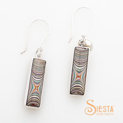 Vintage Fordite Earrings on Hook