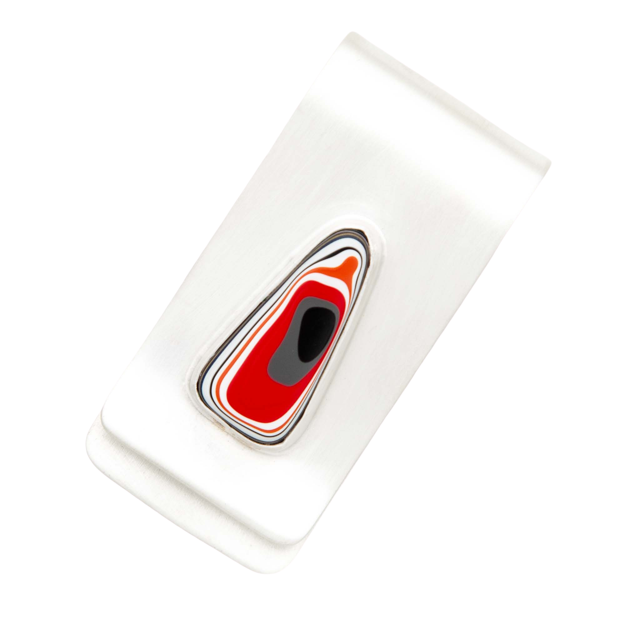 Fordite Jeep Paint Money Clip in Sterling Silver