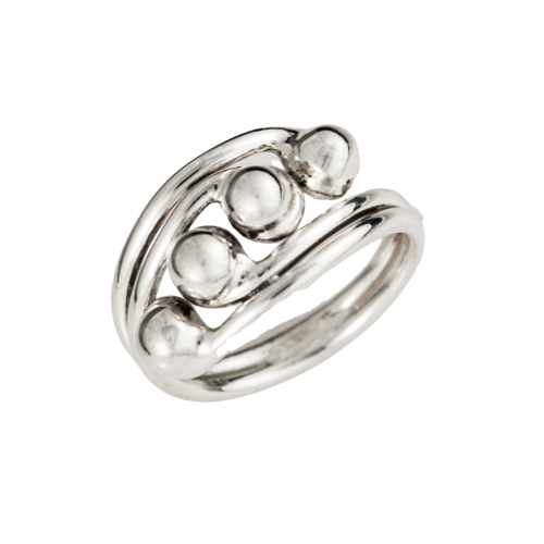 Siesta Silver Jewelry Four Ball Statement Ring R7604