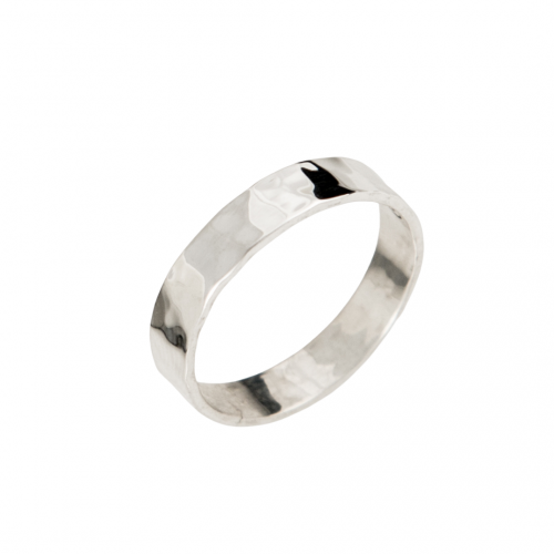 Siesta Silver Jewelry Hammered Narrow Band Ring R7043