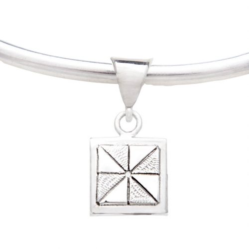 Pinwheel Quilt Jewelry Charm in sterling silver Siesta Silver Jewelry