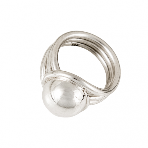 Siesta Silver Jewelry Roundabout Center Ball Statement Ring R7685