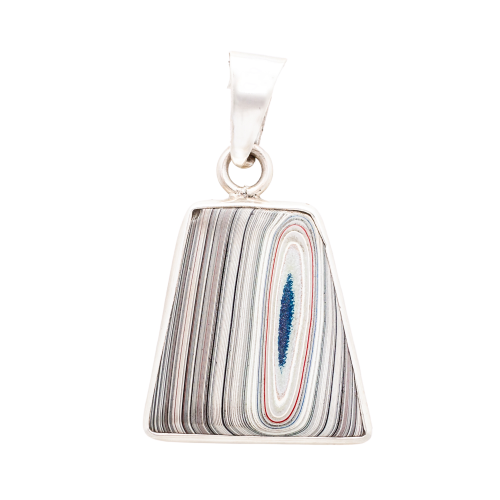 Fordite Sterling Silver Large Pendant Nickel Free Double Sided Siesta Silver Jewelry
