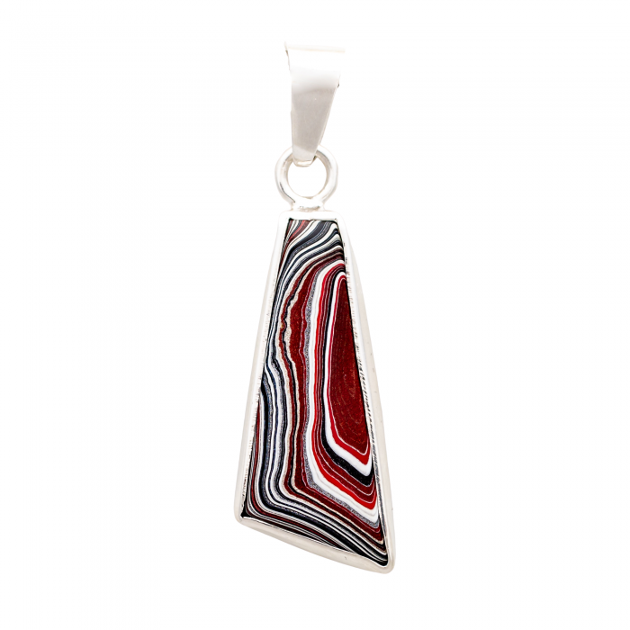 Fordite Sterling Silver Large Pendant Double Sided Nickel Free Detroit Agate Siesta Silver Jewelry