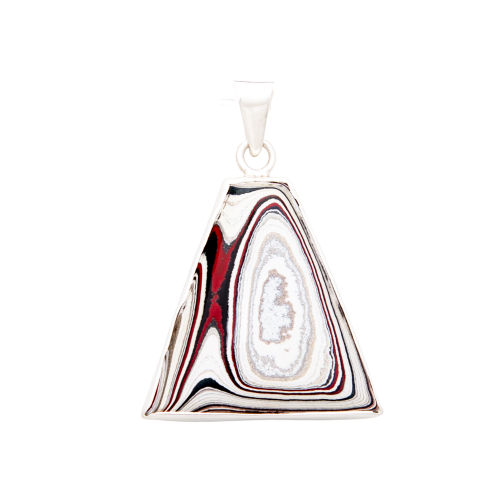 Fordite Sterling Silver Extra Large Pendant Nickel Free