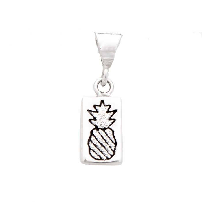 Crowned Pineapple Quilt Jewelry Charm in sterling silver Siesta Silver Jewelry