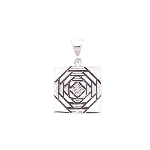 Friendship Pineapple Quilt Jewelry Medium Pendant in Sterling Silver Siesta Silver Jewelry