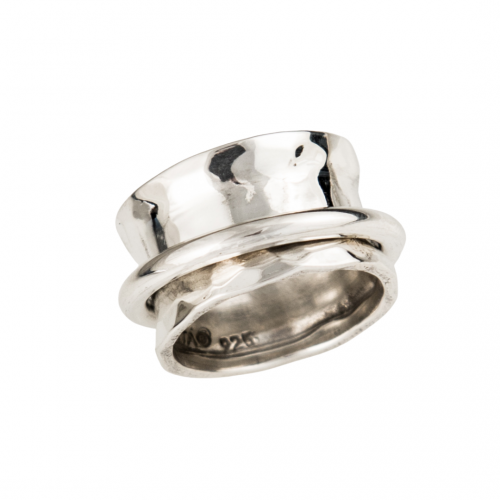 Siesta Silver Jewelry Ring Around the Ring Statement Spinner Ring R7471