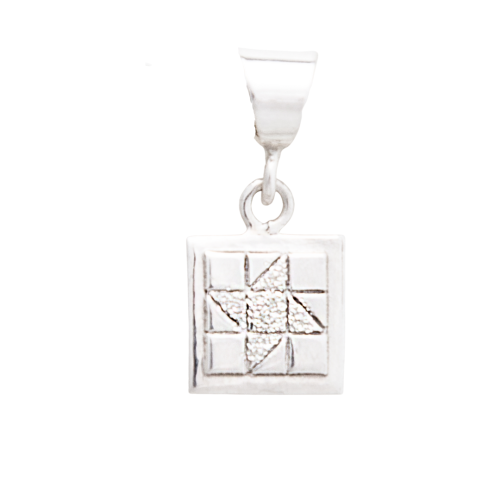Friendship Star Quilt Charm in Sterling Silver