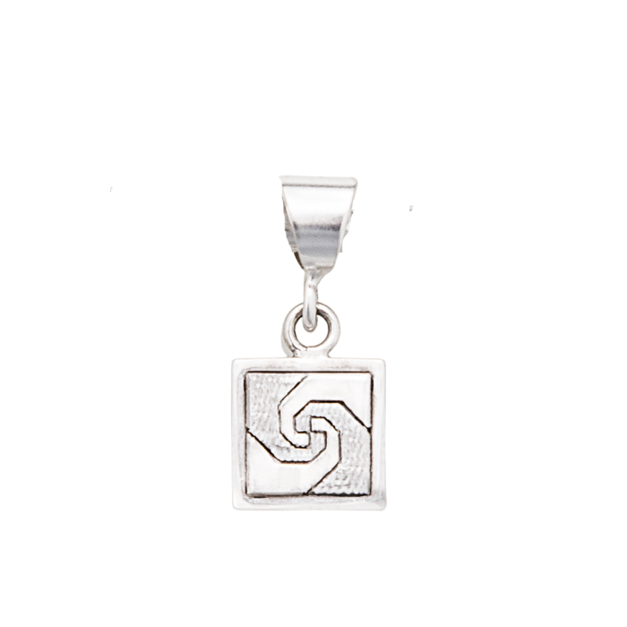 Snail's Trail Quilt Jewelry Charm in Sterling Silver