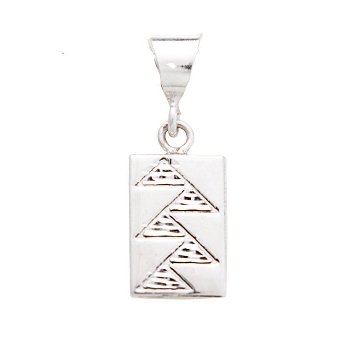 Flying Geese Quilt Jewelry Charm in Sterling Silver