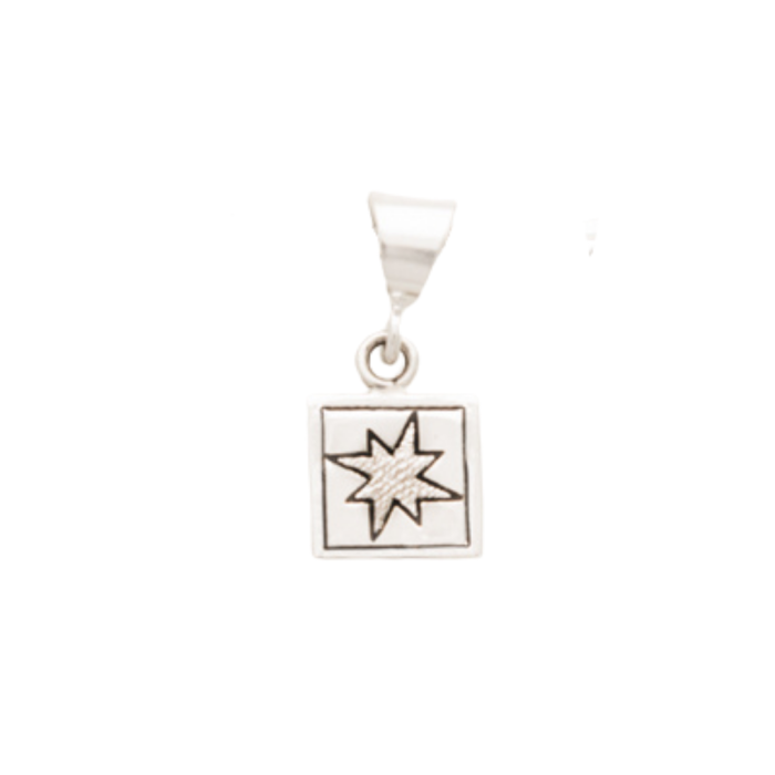 V Block Quilt Jewelry Charm in Sterling Silver