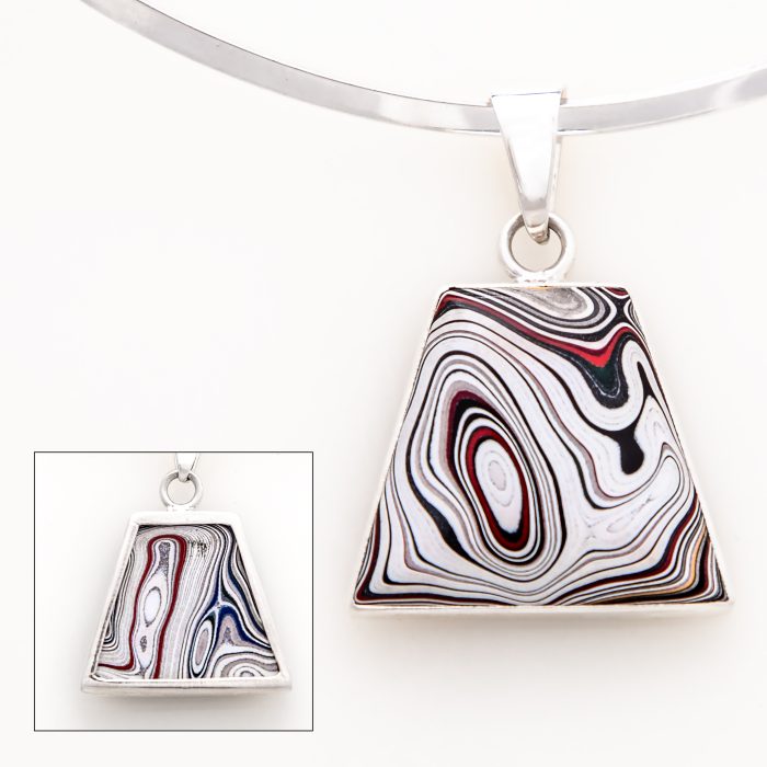 Fordite XL Pendant in Sterling Silver Detroit Agate Siesta Silver Jewelry