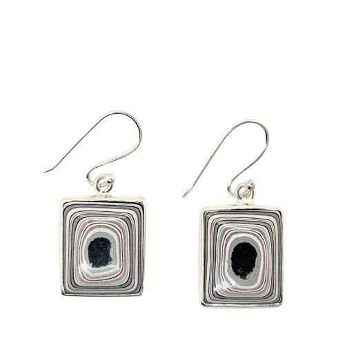 Fordite Hook Earrings in Sterling Silver Siesta Silver Jewelry