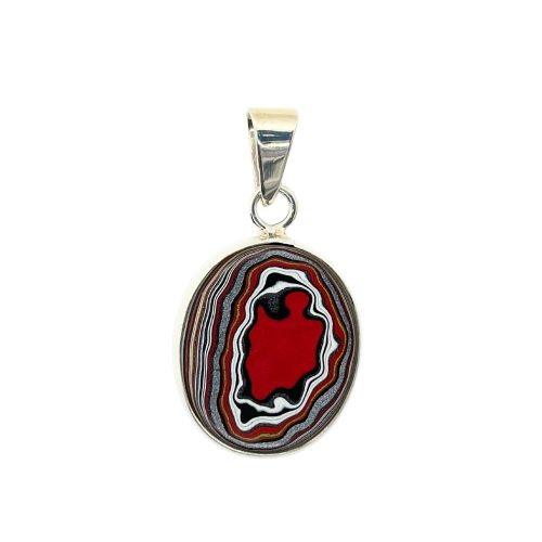 Fordite Mustang Paint Pendant in Sterling Silver Siesta Silver Jewelry