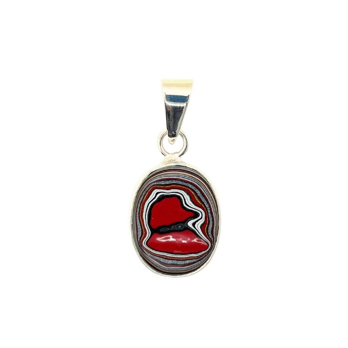 Fordite Mustang Paint Pendant in Sterling Silver Siesta Silver Jewelry