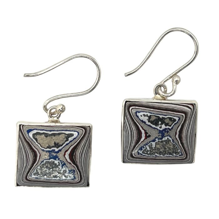 Siesta Silver Jewelry Sterling Silver Fordite Earrings